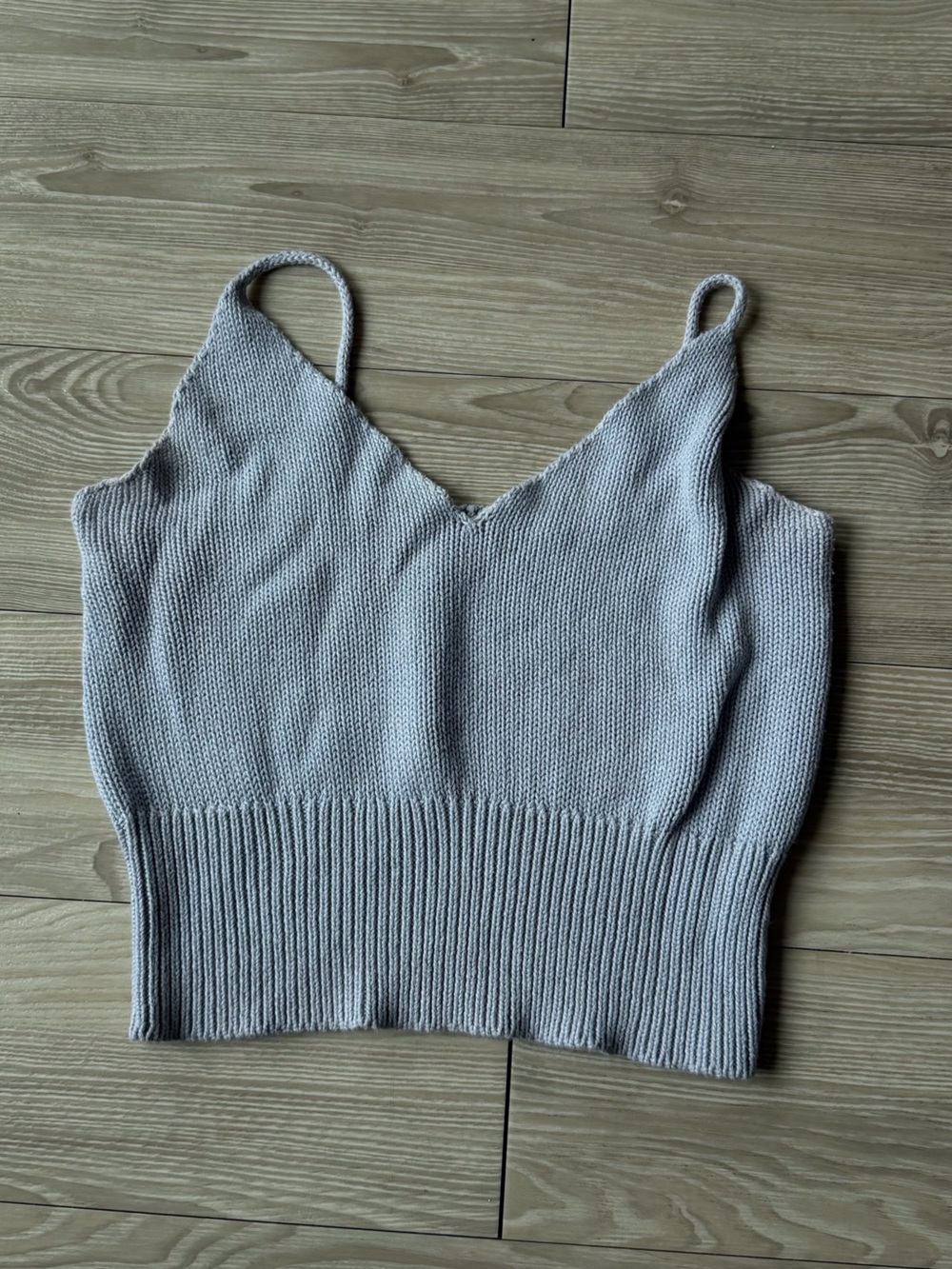 Light Blue/Gray Knit Tank Top